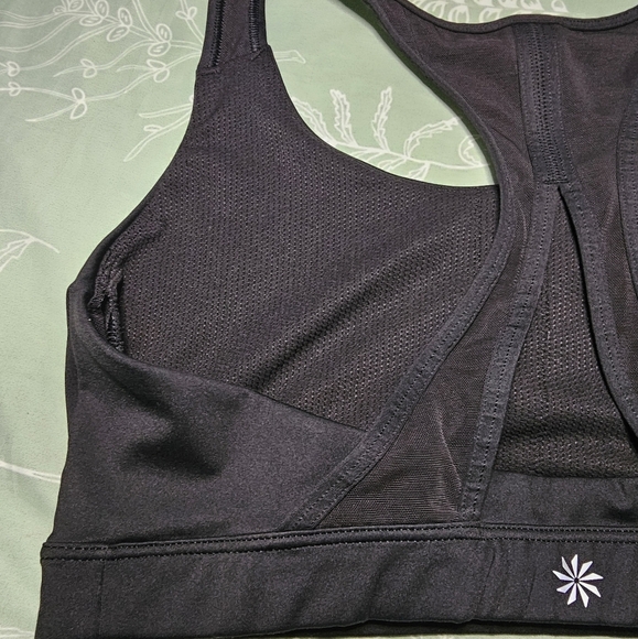 Athleta Black Racerback Sports Bra with Stretchy Fabric Size M - Picture 4 of 6
